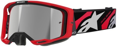 Alpinestars Vision 8 Luar Crossglasögon Röd/Svart/Silverspegel