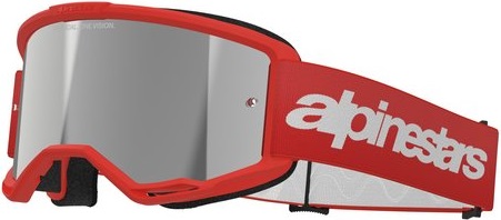 Alpinestars Vision 3 Wordmark Crossglasögon Röd/Silverspegel