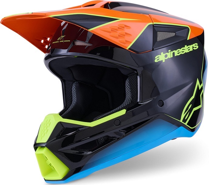 Alpinestars S-M3 Fray Hjälm Svart/Orange/Fluo-Gul