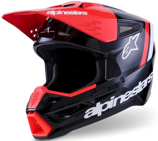 Alpinestars S-M3 Radium Hjälm Svart/Vit/Fluo-Röd