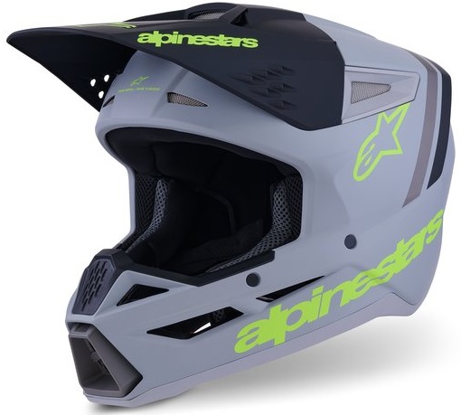 Alpinestars S-M3 Radium Hjälm Grå/Svart/Fluo-Gul