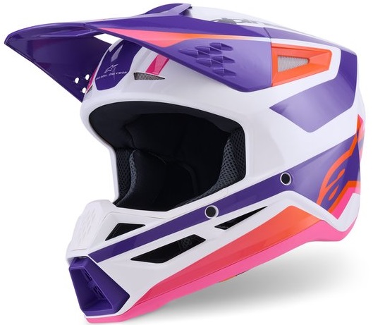 Alpinestars S-M3 Heat Hjälm Vit/Lila/Rosa