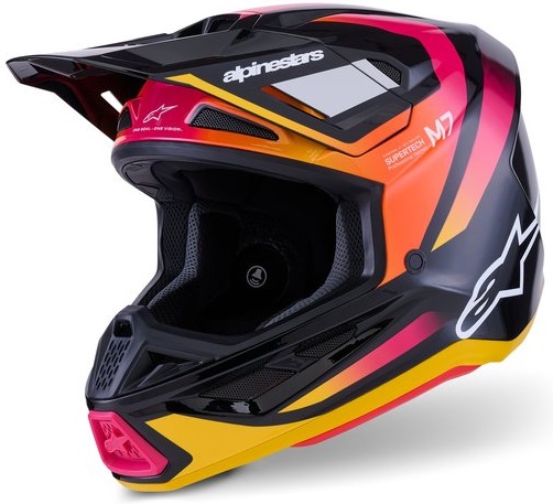 Alpinestars S-M7 Rise Hjälm Svart/Gul/Rosa