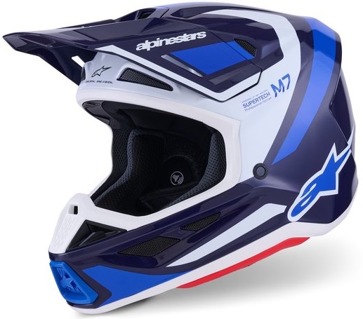 Alpinestars S-M7 Rise Hjälm Blå/Vit
