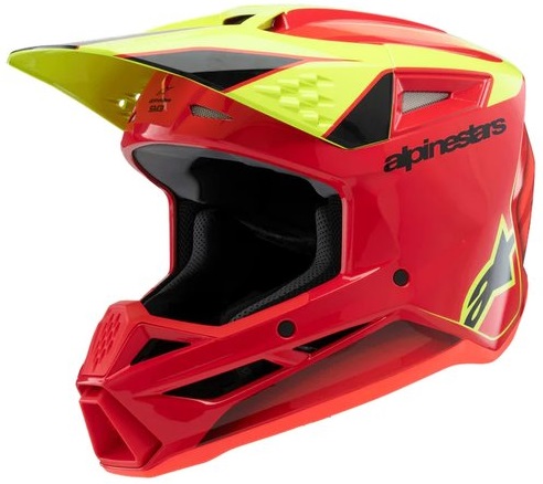 Alpinestars SM3 Fray Barn Hjälm Röd/Fluo-Gul