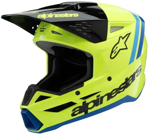 Alpinestars SM3 Radium Barn Hjälm Fluo-Gul/Svart/Blå