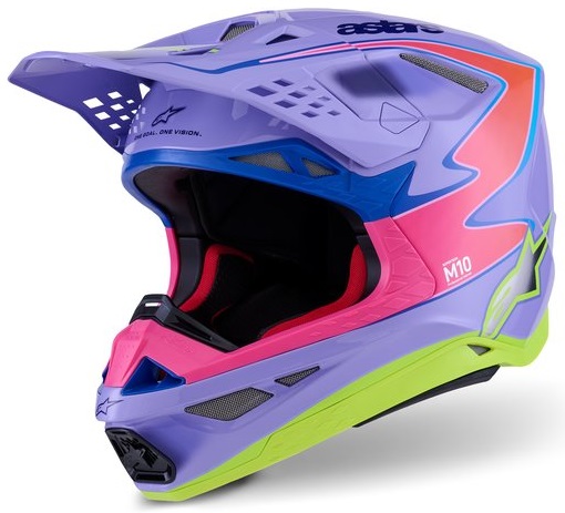 Alpinestars S-M10 JL R01 Hjälm Lila/Rosa/Fluo-Gul