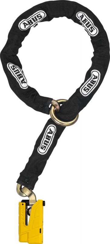 Abus 8077 & 12KS 120 Black Loop Bromsskivelås Larm & Kätting