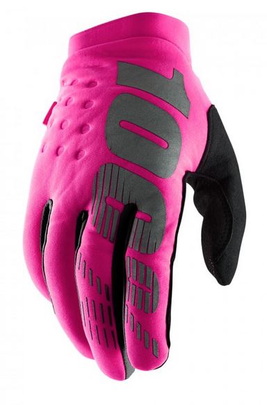 100% Brisker Dam Crosshandskar Neon Rosa/Svart