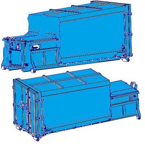 Komprimator hydraulisk med 2 kammare