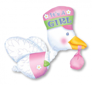it´s a girl stork folieballong