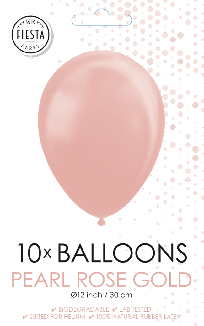 Latexballonger Pärlemor Rose 10-pack
