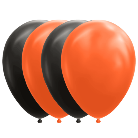 Halloween Latexballonger svart/orange 10-pack