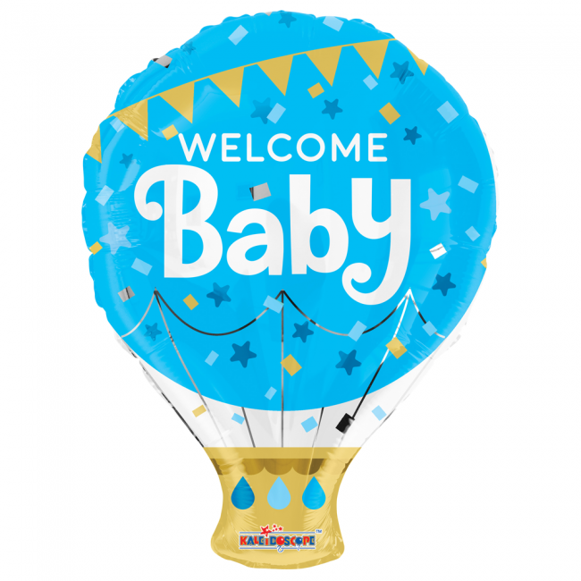 Folieballong welcome baby blå
