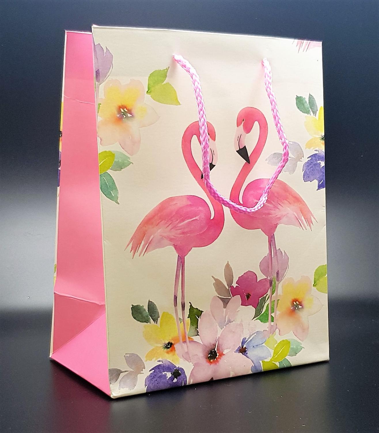 Presentpåse Flamingo love (medium size)