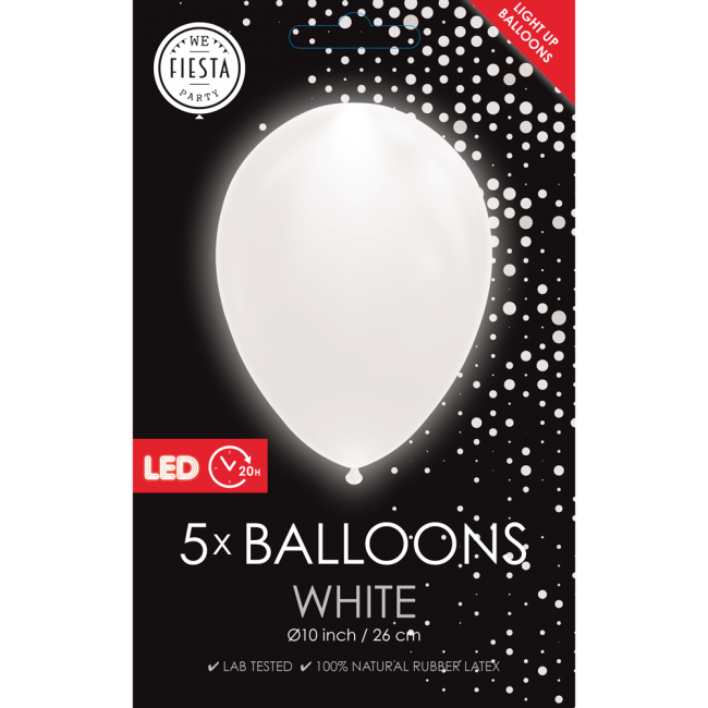 LED Ballonger Vit 12"