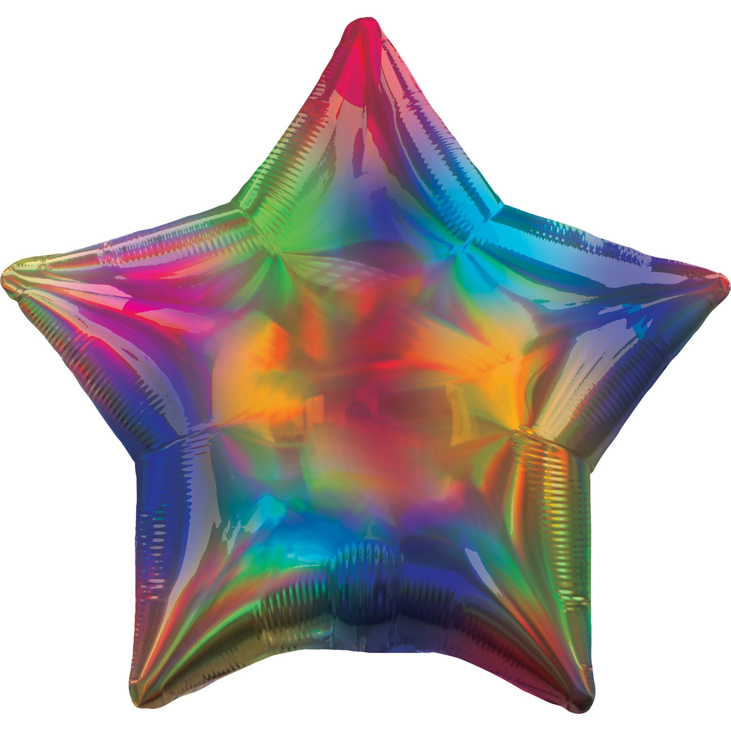 Holografisk iridescent regnbågs stjärn folie ballong
