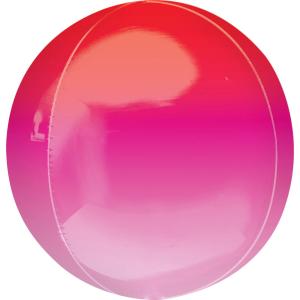 Ombre Röd & rosa Orbz Heliumballong