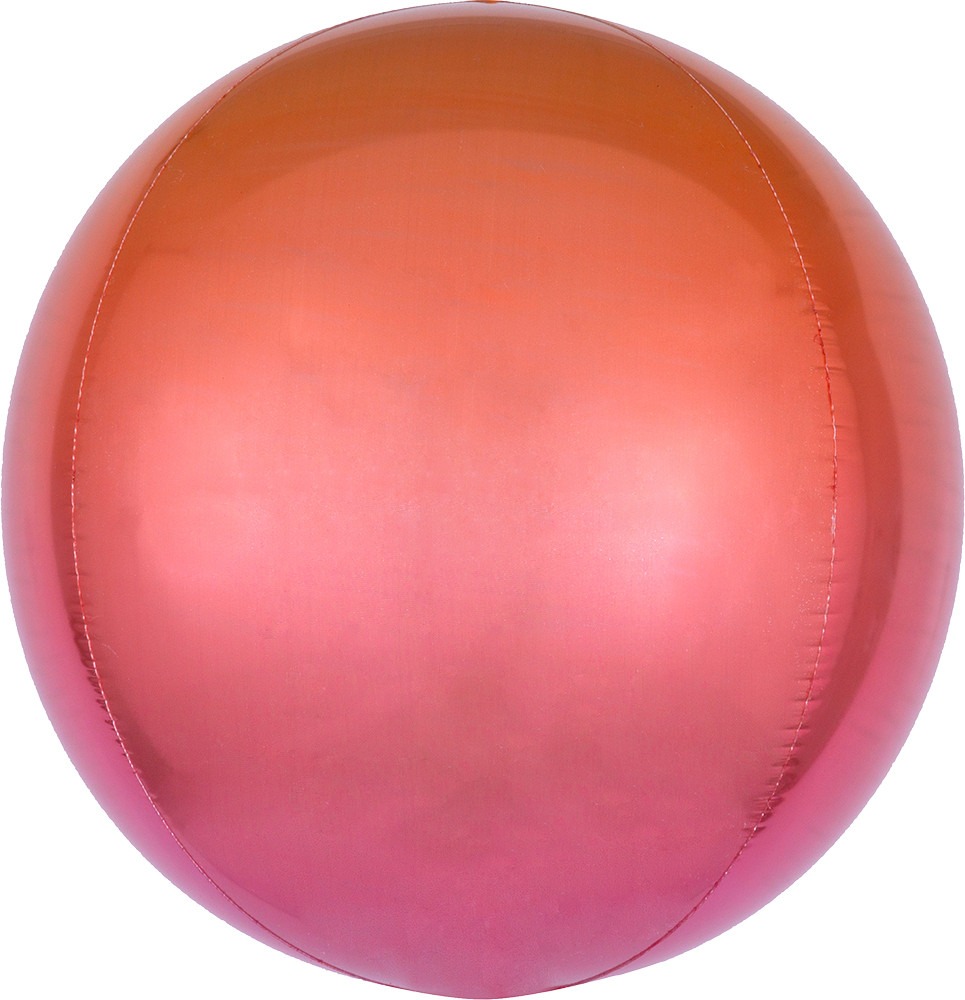 Ombre röd & orange Orbz XL helium ballong