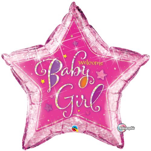welcome baby girl folieballong stjärna