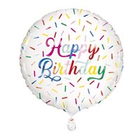 Folieballong Happy Birthday Strössel 48cm