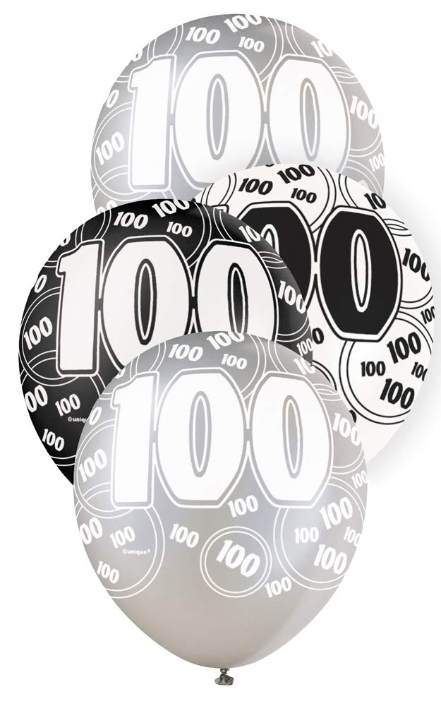 100 svart glitter Latexballonger 12"