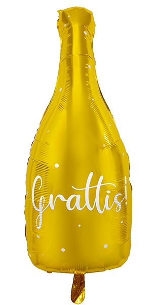 Heliumballong "Grattis" Champagneflaska