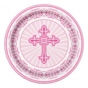 Tallrikar i dop motiv rosa 17 cm