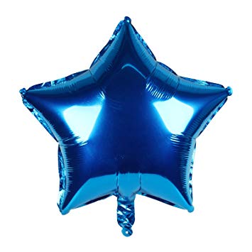 Stjärn folieballong Medium Blå