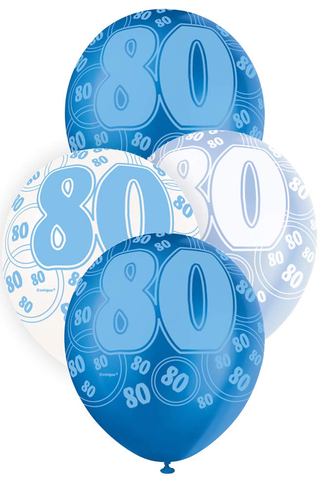 80 blå glitter Latexballonger 12"