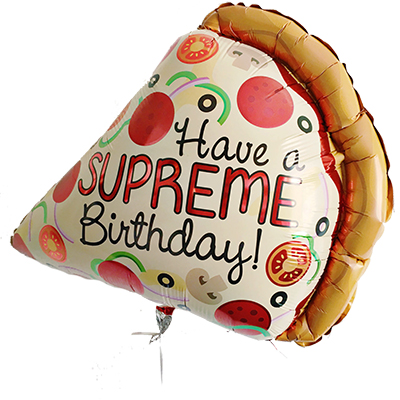 Supreme pizza happy birthday