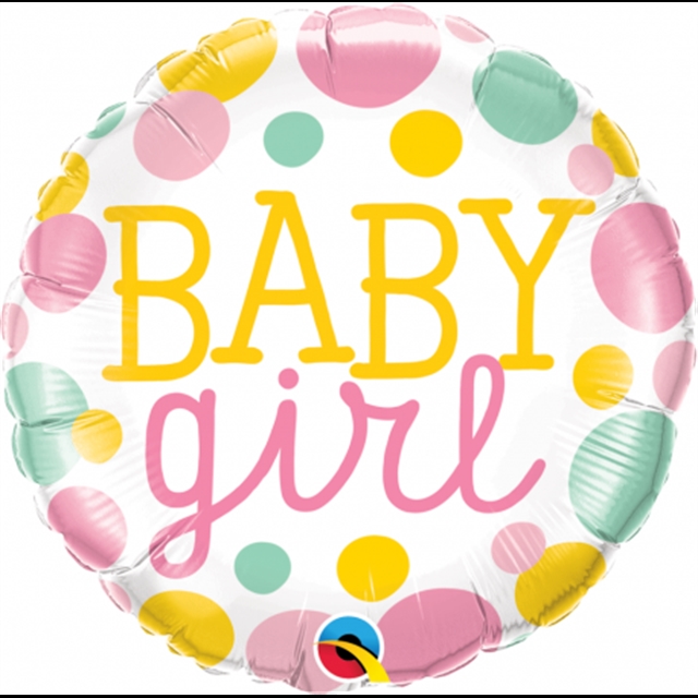 Heliumballong Baby Girl Dots