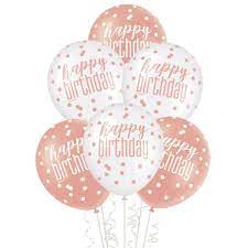 Latexballonger Happy Birthday Rose 6-pack