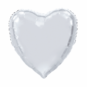 Folie ballong hjärta Silver