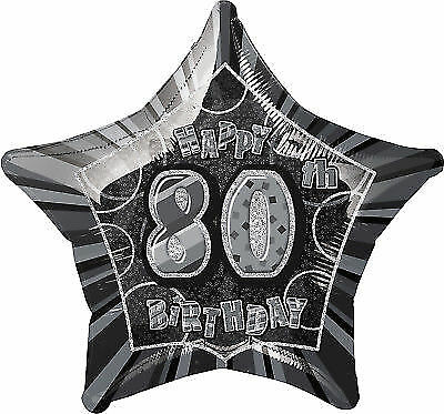 folieballong Födelsedag Stjärna Svart 80