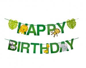 Happy Birthday vimpel djungel