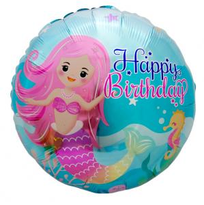 lila sjöjungfru med happy birthday 2