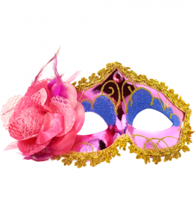 Venetiansk Ögonmask med Blomma Rosa
