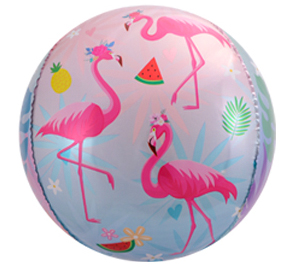 Flamingo folieballong happy birthday sfär