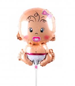 Mini ballong baby flicka på pinne