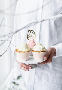 Cupcake Wrappers Rosa med Guldkant