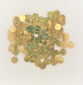 Konfetti rund guld holografisk