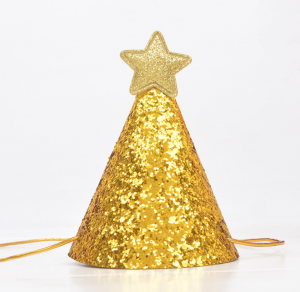 Glittrig mini hatt med stjärna guld