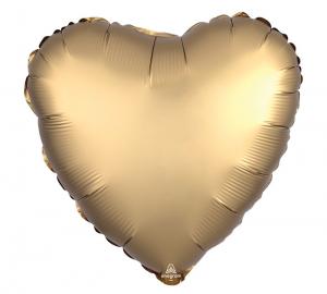 Folie ballong satin hjärta guld