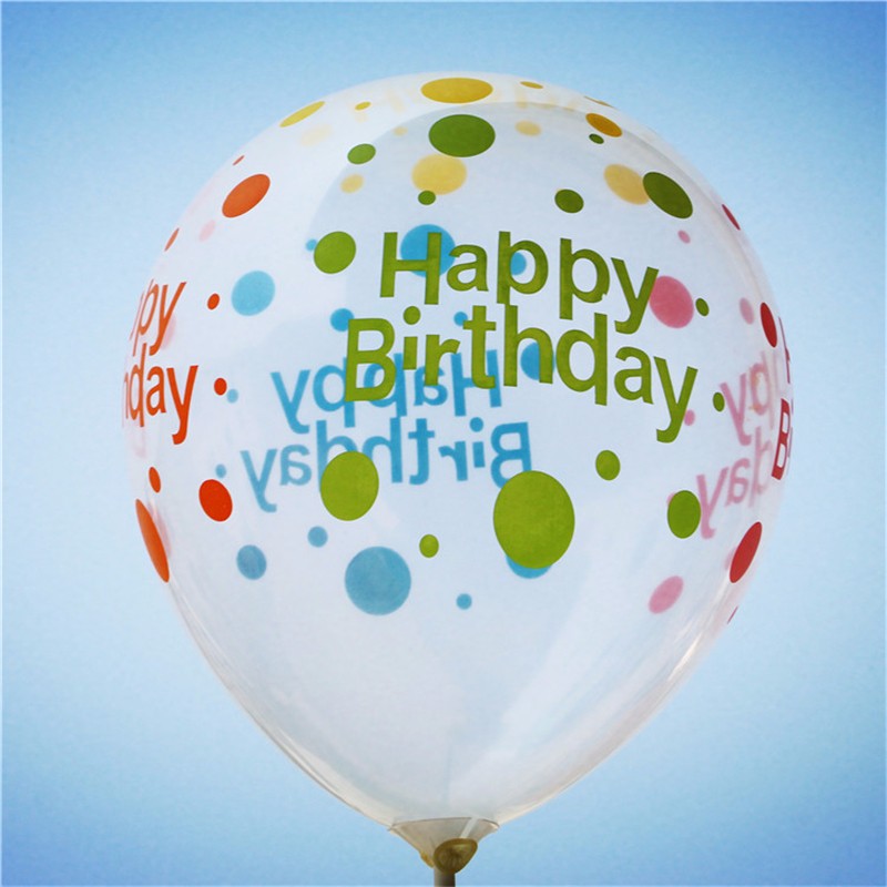 Latexballong Happy birthday transparent