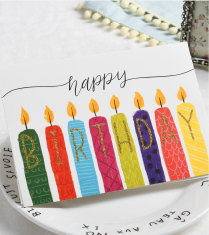 Hälsningskort  Happy birthday color candles