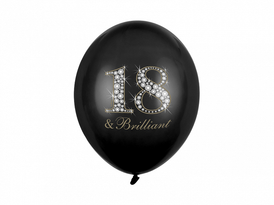 18 svarta latexballonger