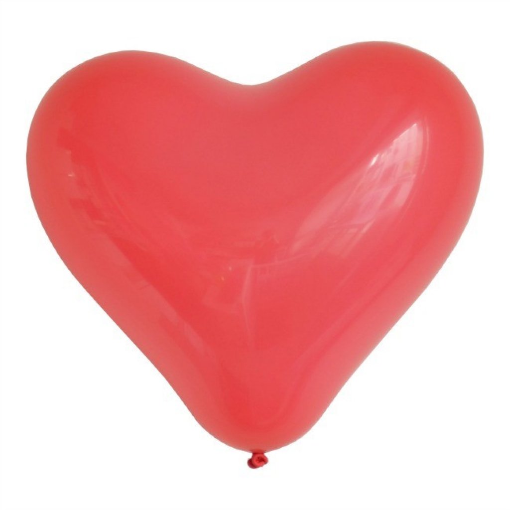 Hjärtformade ballonger Röd stor
