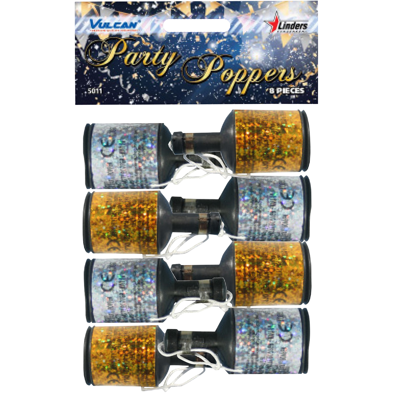 Party Poppers Guld/silver 8-pack