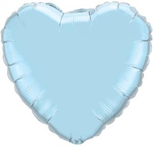 Folie hjärtballong metallic ljusblå